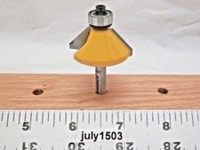 (1) NEW  Yonico 1-3/8 D 45° Chamfer Carbide Tip Router Bit 1/4 Shank Bearing y2