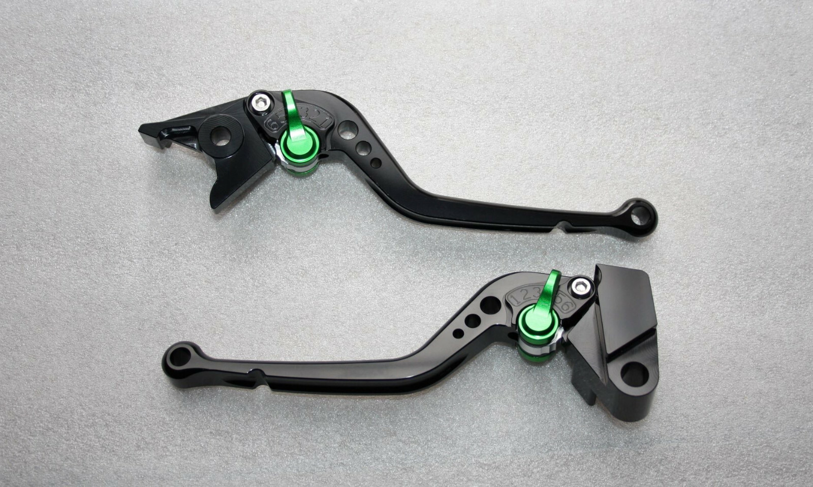 Leviers frein moto Kawasaki Z1000 ZX10R noir vert accessoires alu
