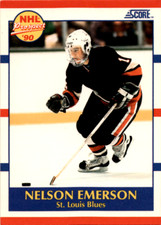 1990-91 Score #383 Nelson Emerson NM Near Mint RC Rookie Blues ID:46062