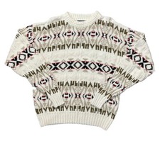 Vintage Lake Harmony Rowing Club Sweater Sz M Nordic Fair Isle Made In USA 90s