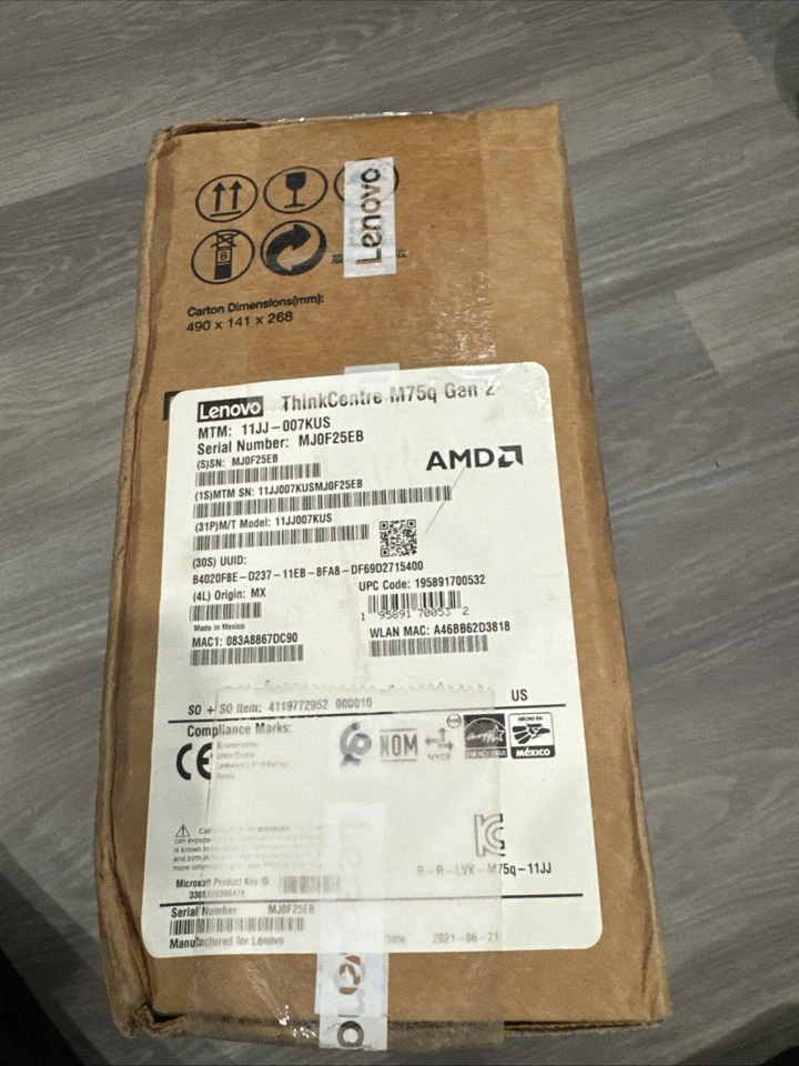 Lenovo ThinkCentre M75q Gen 2 (256GB SSD, AMD Ryzen 5 PRO 4650GE, 3.30GHz,... - Image 2 of 4