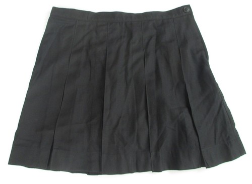 LANDS END schwarze Schuluniform Chino über Knie Kastenfaltenrock Mädchen 14 NEU