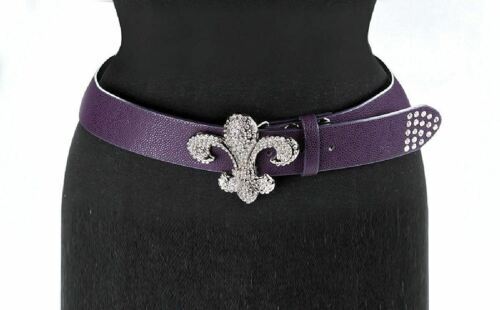 Vintage Emmanuel Purple Skinny Leather Belt Size M | eBay display picture 1