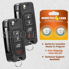 2 For 2005 2006 2007 Jeep Grand Cherokee Keyless Entry Flip Remote Car Key Fob