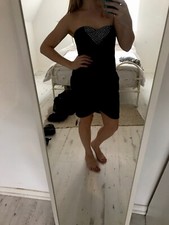 Goddiva Bandeux Black Evening Dress New With Tags Size 12