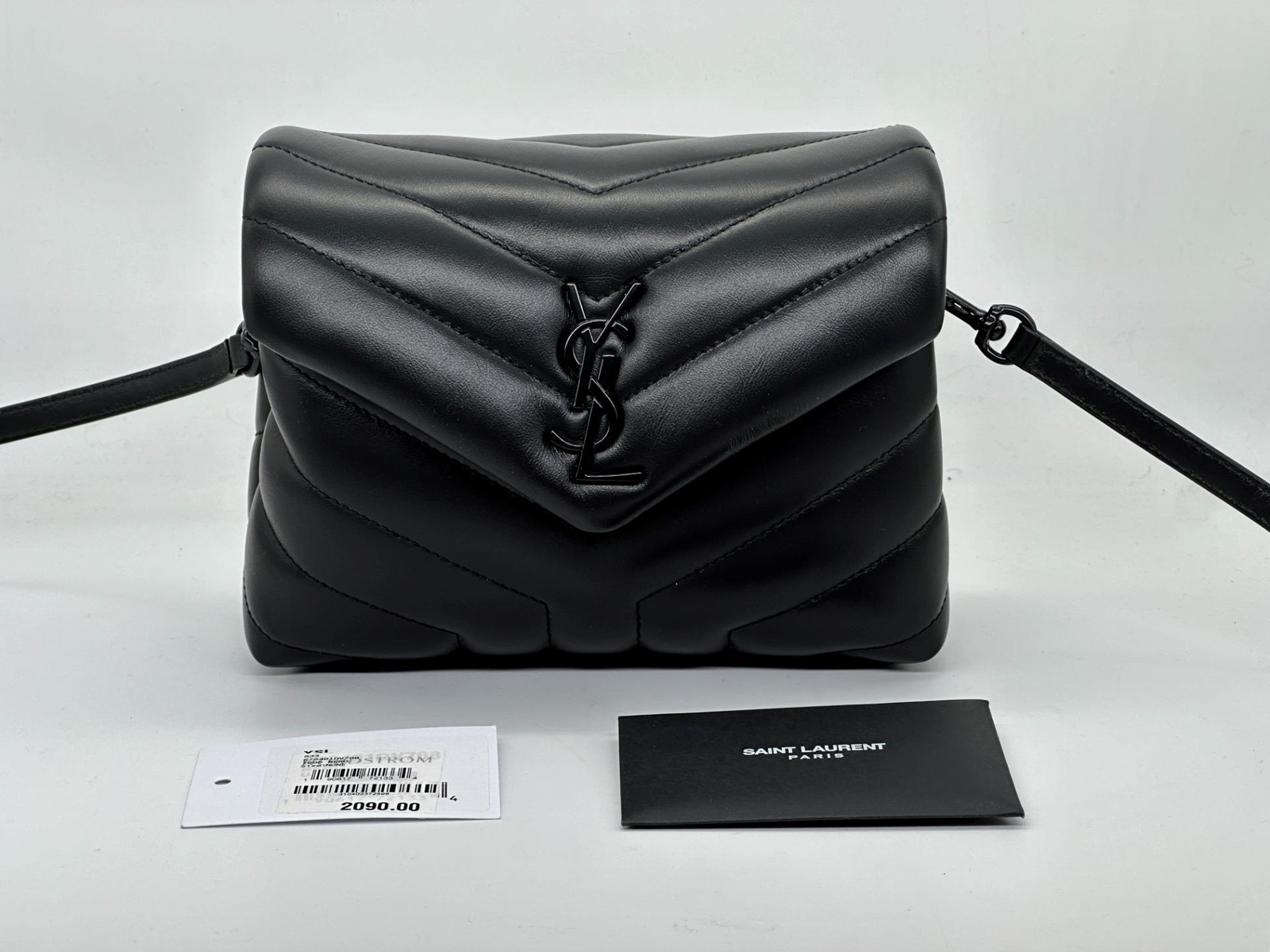 Borsa a tracolla Saint Laurent YSL monogramma giocattolo LouLou trapuntata Chevron $2100