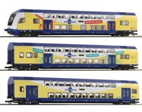 Roco 6210105, 3Tlg. Set Doppelstockwagen, Metronom, Beleuchtung, Neu & Ovp, H0