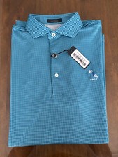 NWT MEN'S TURTLESON KINGS HOUNDSTOOTH POLO, SIZE: S, COLOR: REEF/MARINE M26 