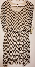 TACERA Women’s Shot Cap Sleeves, Chevron, Lined Dress sz L