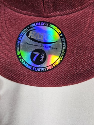 Plain Maroon Hatco Fitted Hat Multiple Sizes - Picture 4 of 4