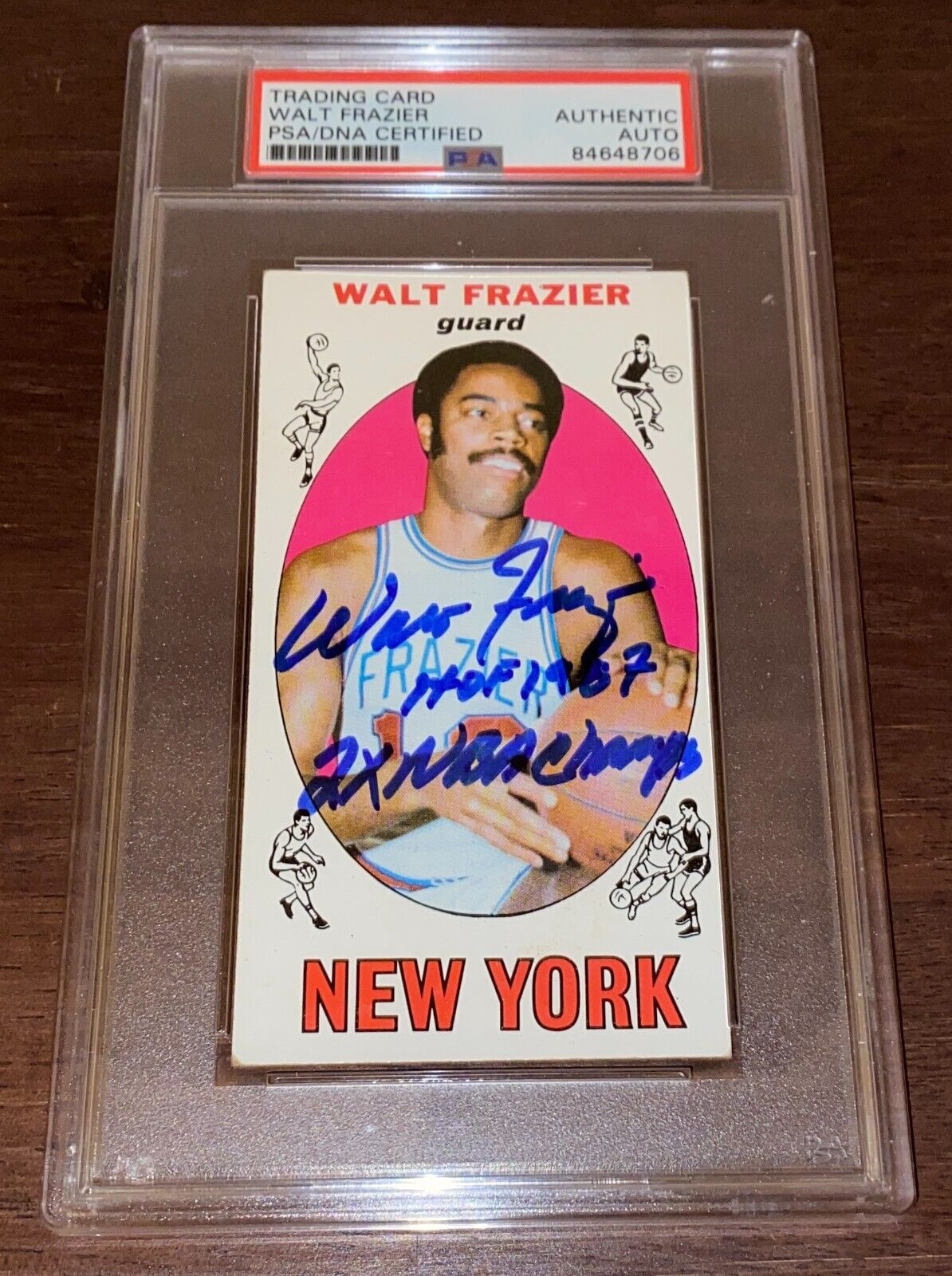 Walt Frazier Autographed Signed 1969-70 Topps #98 Rc Rookie Card Inscribed Ny Knicks PSA