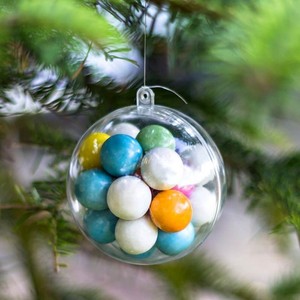 Détails Sur X 5 Boules Décorations De Noël 50mm à Remplir Vide Plastique Transparent