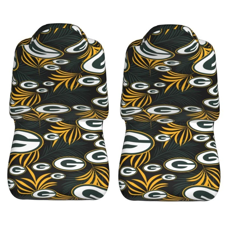 2pcs Green Bay Packers Elastic Car Seat Covers Printed Seat Cover Universal