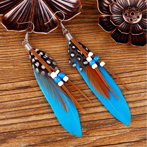 Pendientes de perlas de pluma pendientes adornos de playa pendientes de gancho ¡regalo! ψ - Imagen 8 de 22