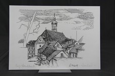 Dachau Dachauer Maler Huss 1981 St. Jakob Kirche Druck Hexengasse Schranne