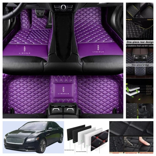 For Lincoln Continental 2017-2020 Car Floor Mats Leather Luxury Custom Carpets - Imagen 38 de 44