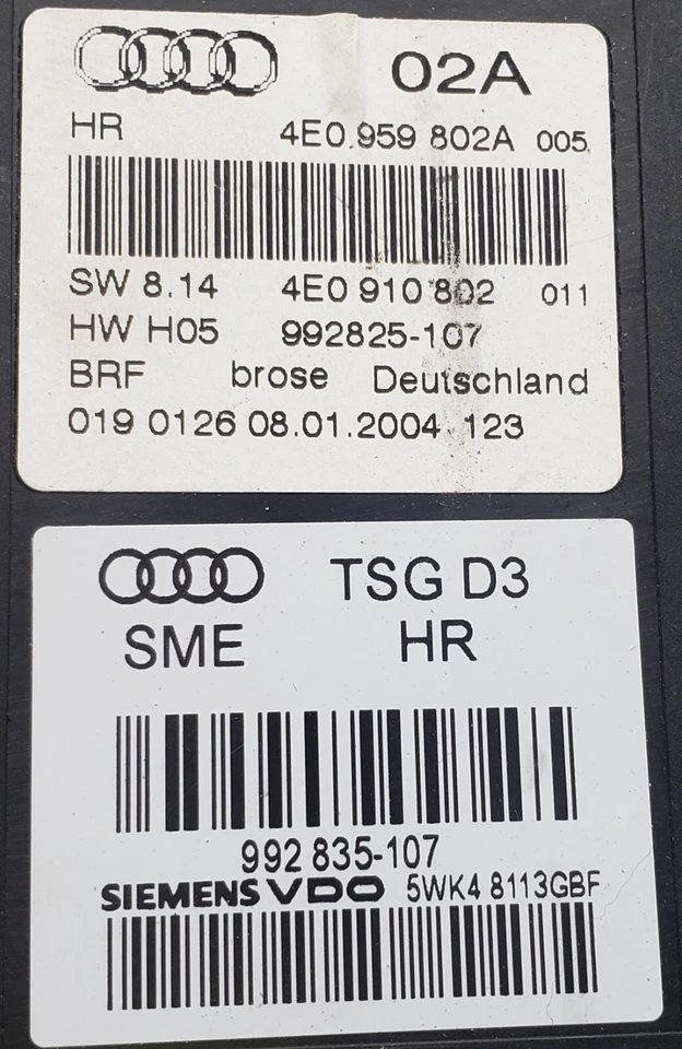 Motor ventana trasera izquierda Audi A8 Quattro 2004-2010 OEM 4E0910802 lado del conductor Foto 3 de 4