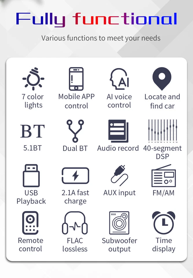Radio estéreo para automóvil DIN único audio Bluetooth reproductor de MP3 receptor FM USB AUX TF Foto 2 de 4
