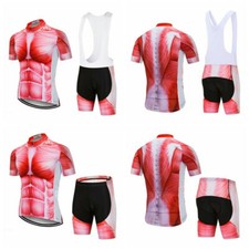 Herren Radsport Set Kurzarm Fahrradtrikot und Shorts Radhose Kurz Trägerhose