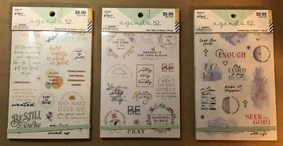 SET of 3 agenda 52 / the Paper Studio FAITH Themed Sticker Books - 3 Book Set