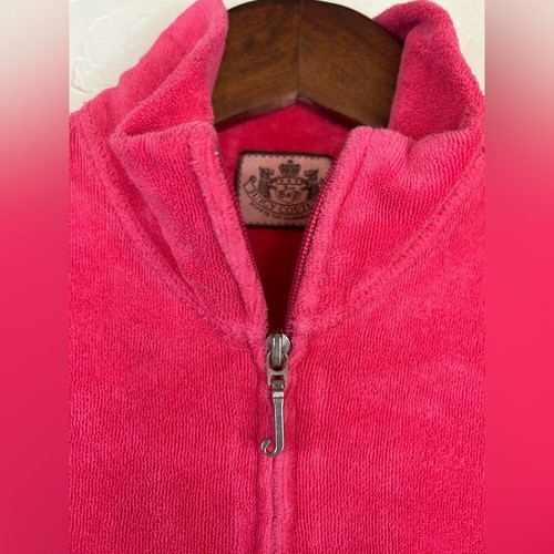 VINTAGE JUICY COUTURE Pink Tracksuit Jacket Full Zip Women's 90s Britney Large - Picture 6 of 14