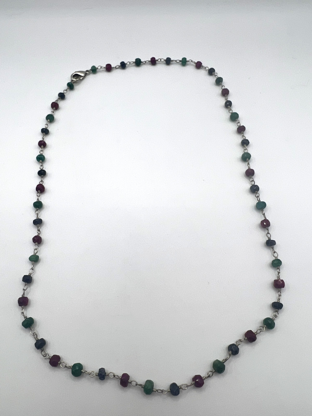 Sterling Silver Assorted Stone Beaded Necklace Fo… - image 3