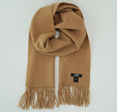 GOBI Cashmere Fringed Scarf Scarves Muffler Camel 130cm x 20cm | eBay
