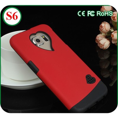 Samsung Galaxy S6 Heart Cobblestone 2-in-1 Shockproof Premium Protective Case