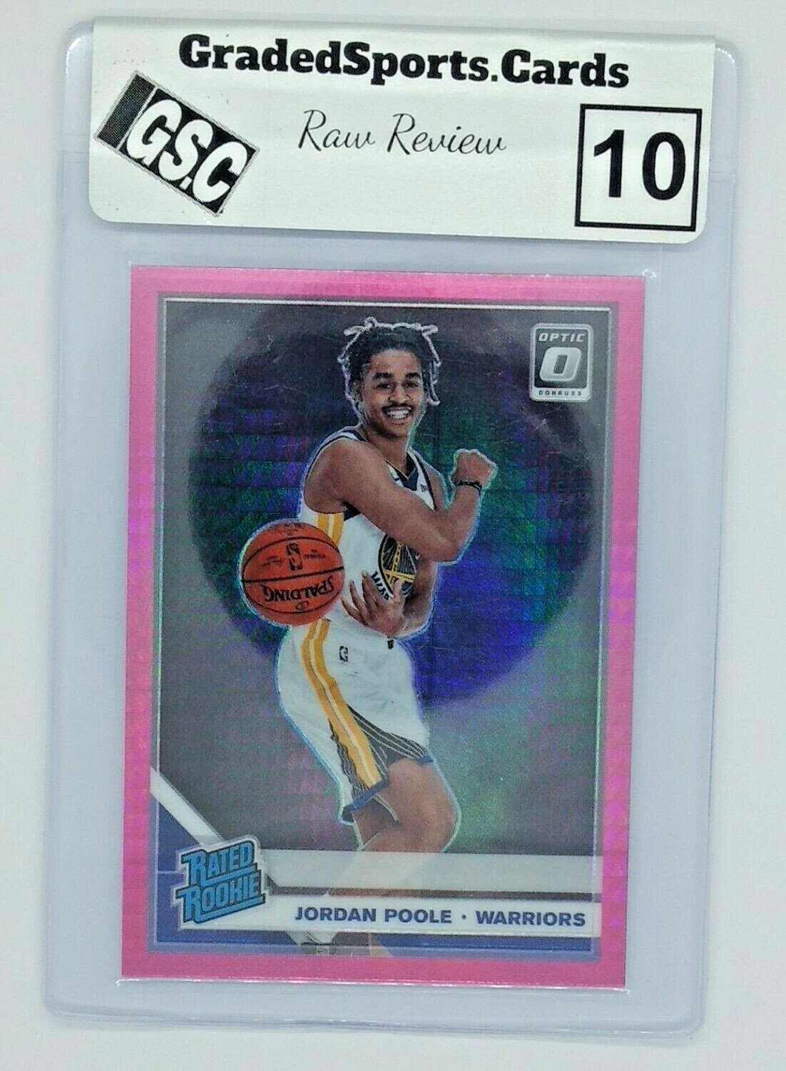 2019 Optic Hyper Pink Prizm Jordan Poole Rookie #169, Gem Mint 10, Quick Grade