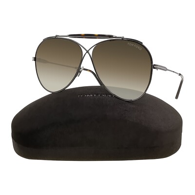 Tom Ford Pilot Sunglasses FT0818 TF 818 Holden 08G Gunmetal Brown