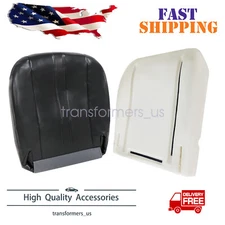 For Chevy Express 2003-2014 Driver Bottom Leather Seat Cover + Foam Dark Gray