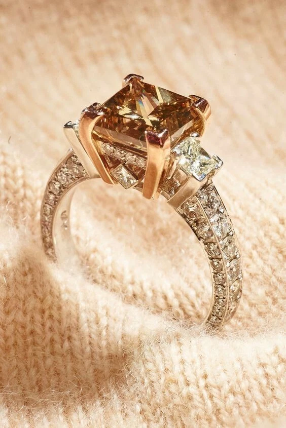 3 stone princess cut bridal sales set