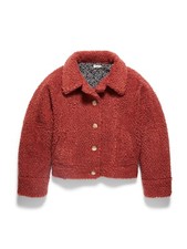 Nwt Faherty Women's Medium Timber Ridge High Pile Fleece Jacket $298 Henna