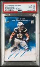 2016 JOEY BOSA PANINI ORIGINS ROOKIE ON CARD AUTOGRAPH BLUE PSA 10 RC 8/25 POP 1