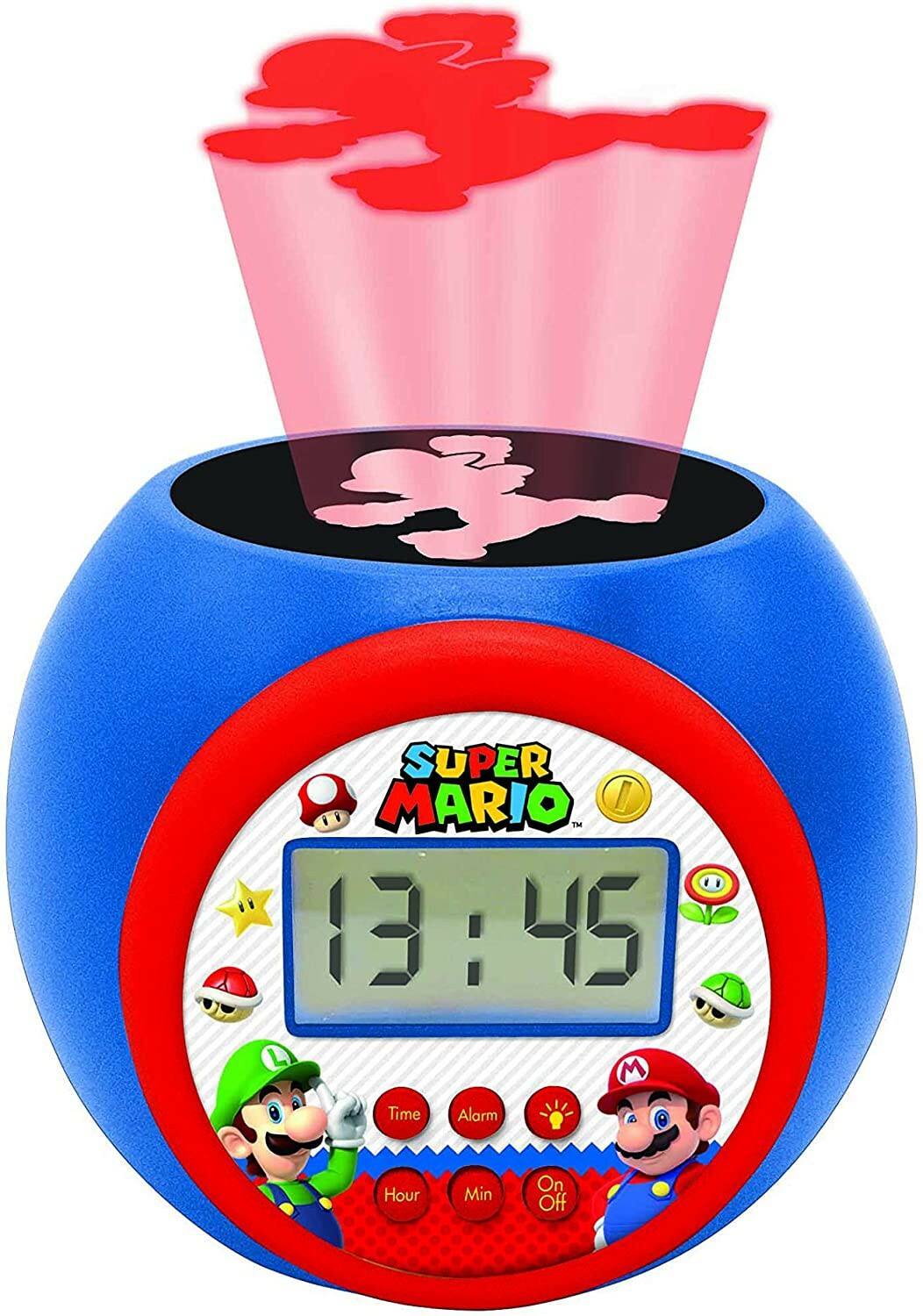 Alarme réveil Mario Bros avec veilleuse intégrée contre la peur du noir