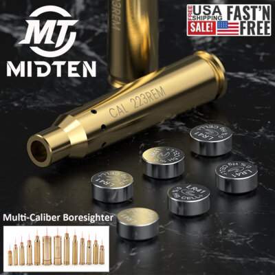 Laser Bore Sight Kit Boresighter Gun Red Dot Laser Cartridge Battery Include USA