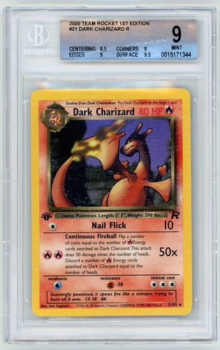 BGS 9 1st Edition Dark Charizard Non Holo - Pokemon 2000 Team Rocket #21