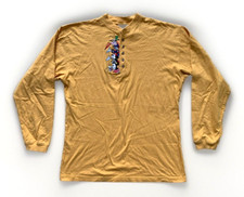 Vintage 90s The Disney Store Mickey Donald Goofy Embroidered Henley Shirt Men L