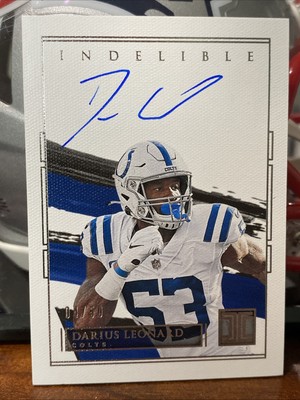 2021 Panini Impeccable Darius Shaq Leonard On Card Auto /50 Indelible