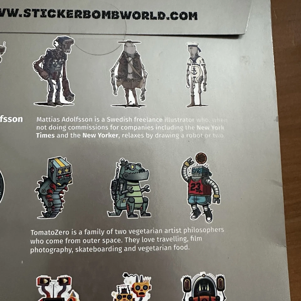 12 ROBOTS Large Vinyl STICKERS Scratch and Splash Proof by Laurence King  NEW - Image 4 of 4