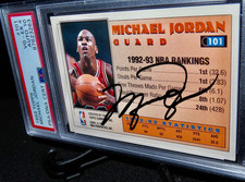 1993 TOPPS MICHAEL JORDAN AUTO SIGNED PSA/DNA 10 GEM MINT #101 PSA 4 VG-EX !!!!