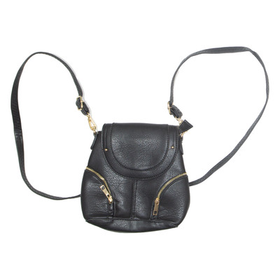 Damen Rucksack Tasche schwarz Leder
