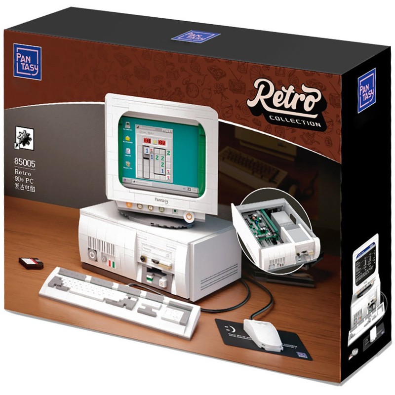 Pantasy Retro 90s Desktop PC Brick Model Set 1634 Pieces Vintage Computer