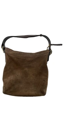 Sac à bandoulière vintage Coach en daim marron or quincaillerie Y2K Hobo Slou... - Photo 1/4