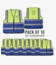 Safety Vest with Logo, Hi-Vis Reflective Work Vest  Pack of 10  Personilized