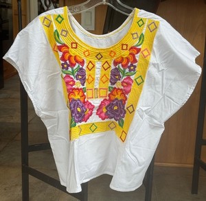 Mexican Embroidered Blouse, Oaxaca