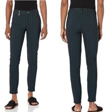 Tommy Hilfiger Plaid Ankle Skinny stretch Designer pants on sale Green Multi LRG