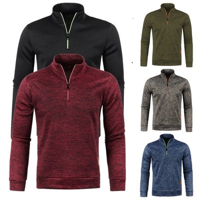 Herren Halbzip Pullover Fleecefutter Langarm Warme Sweatshirt Rollkragen Pulli