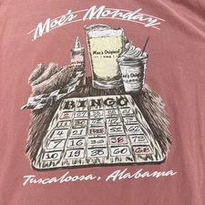 Moe’s Original Bar B Que BBQ Tshirt Tee XL Bingo Beer Tuscaloosa Alabama