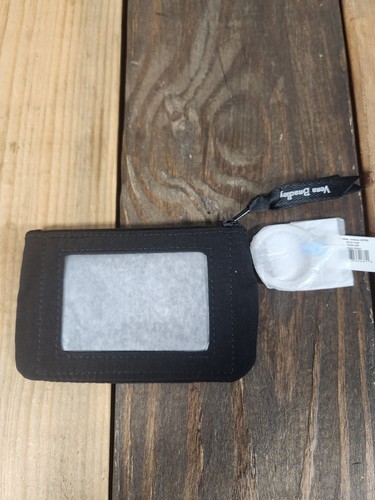 Vera Bradley Zip ID Case Classic Black NWT Microfiber Mini Wallet Coin Purse - Picture 1 of 3